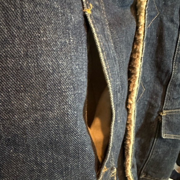 Vtg 70s Mens Lee STORM RIDER Denim Sherpa Lined Western Chore Jacket Coat Sz LL - Picture 5 of 7